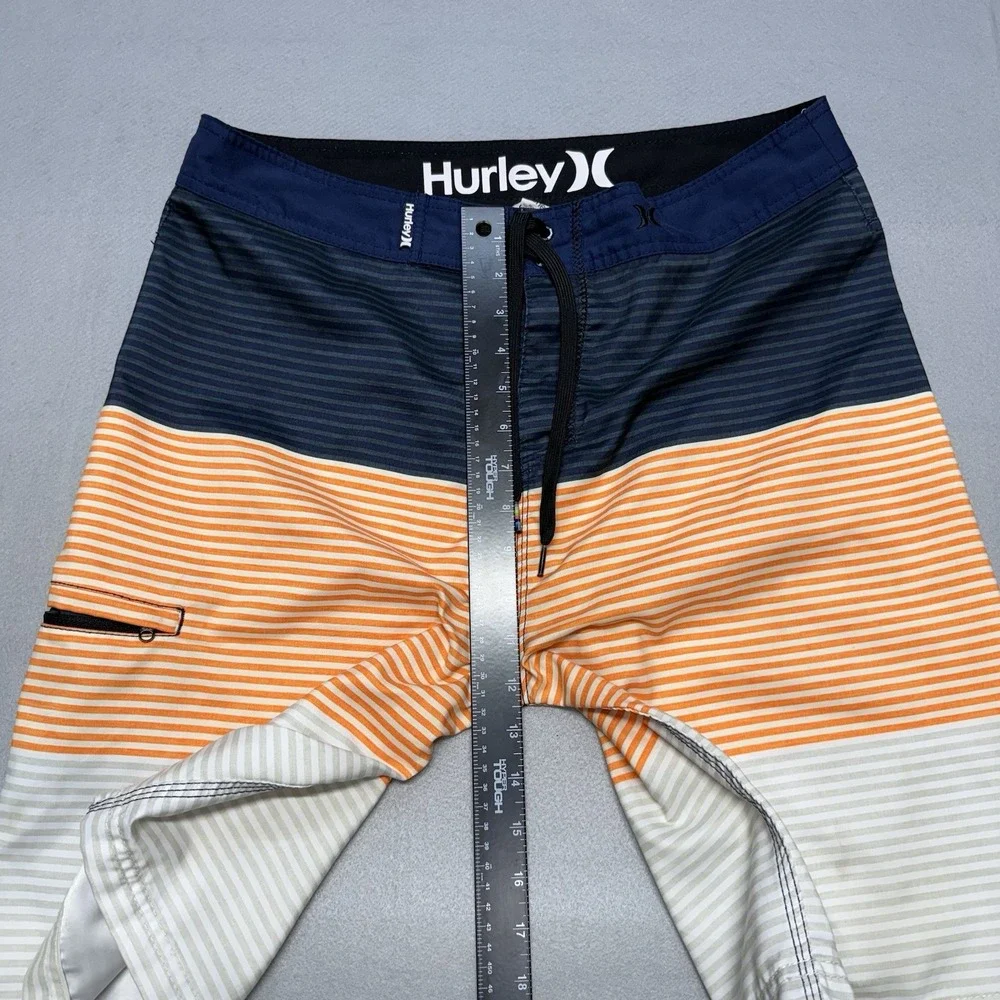 Hurley Phantom Board Shorts Mens 34 Blue Orange Striped Surf Swim‎ Trunks Beach